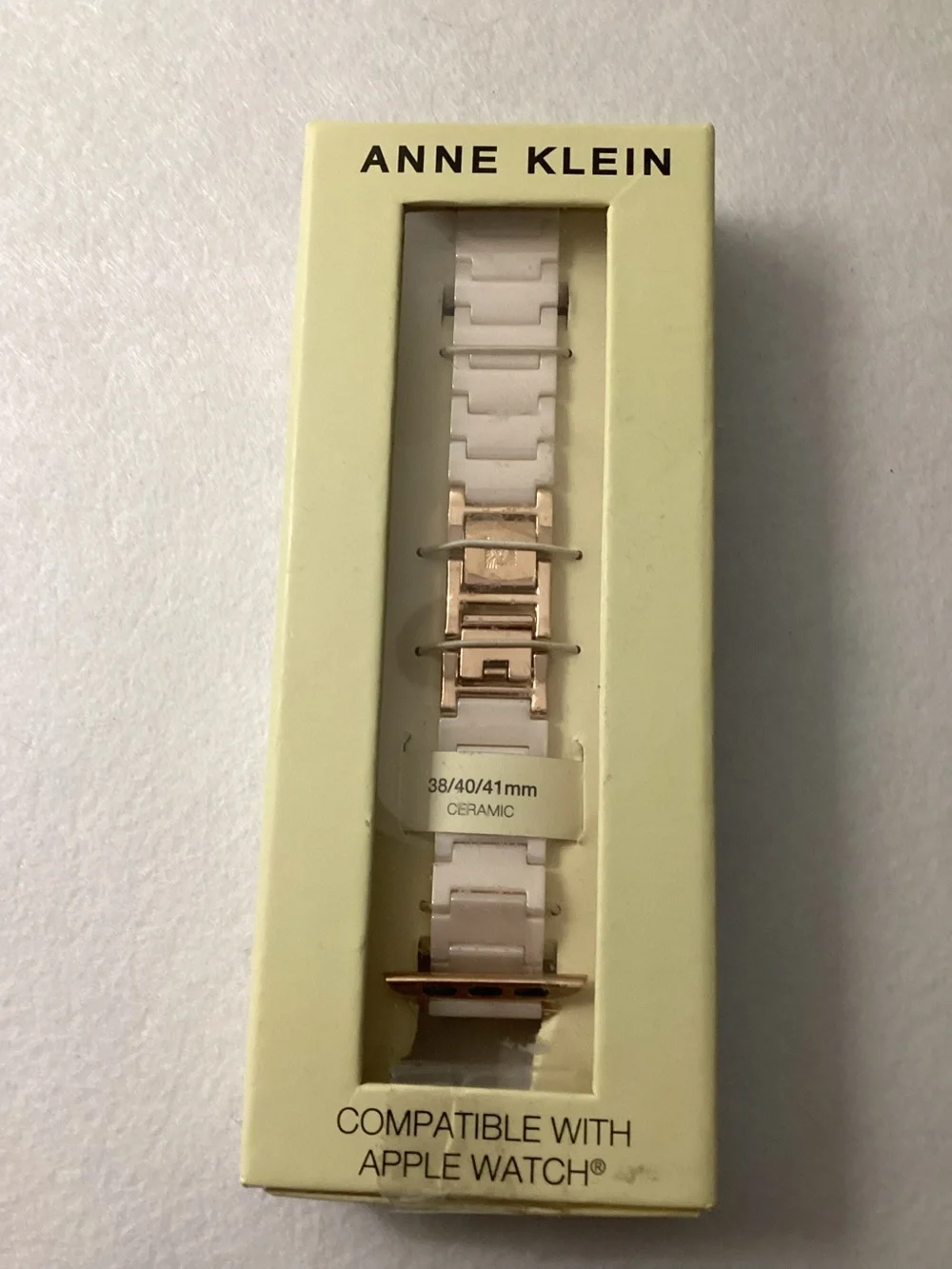 Anne Klein Women's Blush Ceramic Bracelet designed for Apple Watch 38/40/41mm